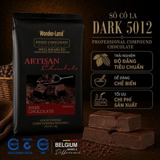 Socola Đen Compound Wonder-Land 5012 Vị Cacao Đậm đà đắng dịu Làm Bánh Phủ Bánh Tạo Hình Chocolate L1