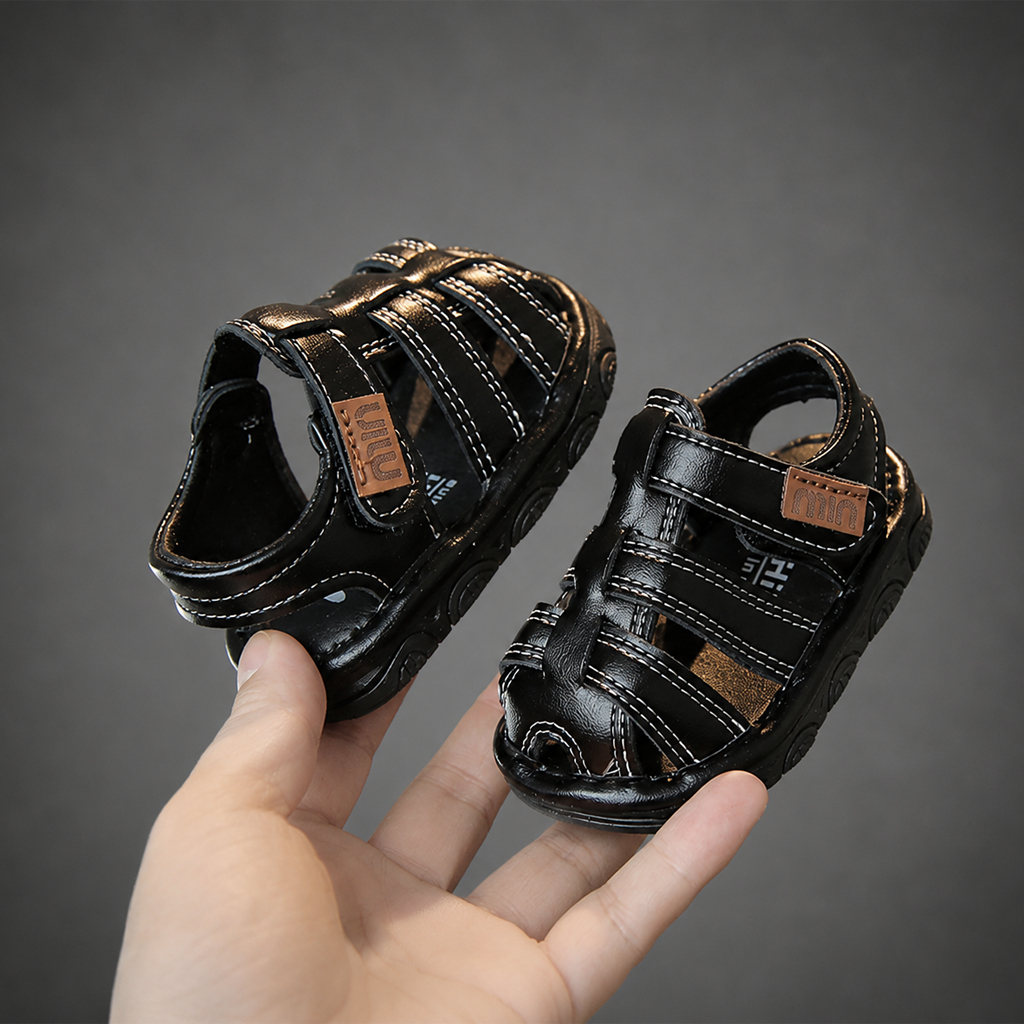 Dép Sandal Bé Trai Tập Đi Kidudids Cao Cấp Mũi Kín Chống Trượt Êm Chân Tập Đi An Toàn Size 16-20