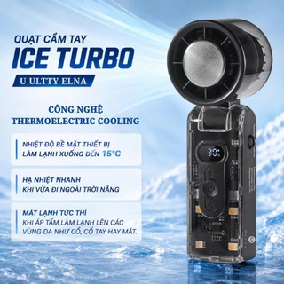 Quạt tích điện cầm tay Ice Turbo U ULTTY ELNA, 100 tốc độ gió, Pin Lithium làm mát lên tới 12 giờ