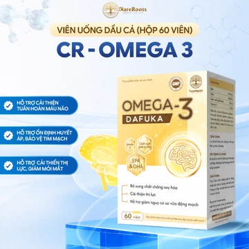 CR-Omega 3 CareRoots Pharma Viên Uống Dầu Cá Bổ Sung Omega 3 Hỗ Trợ Mắt Não Tim Hộp 60 Viên