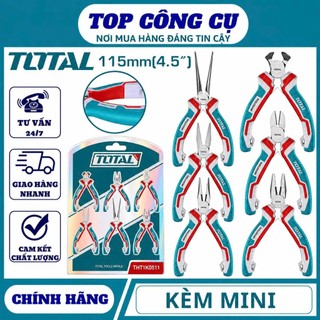Kềm mini đa năng TOTAL chính hãng, kìm thép CR-V siêu bền, cắt kẹp chính xác đầu kìm sắc bén DNTT