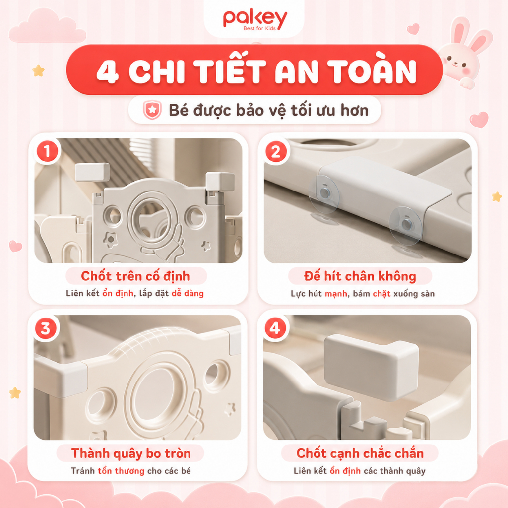 [SIÊU TỐC] Quây Cũi Nhựa Cho Bé Phi Hành Gia, Cũi Quây Cho Bé Mẫu Mới Đế Kép Siêu Chắc Chắn Dùng Cho Mọi Loại Sàn