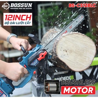 Máy Cưa Xích 12inch Bossun BS-CS12BLC Không Chổi Than - 100% Lõi Đồng - Chuyên Cưa Gỗ, Cắt Cây