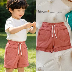 Quần đùi trẻ em Bemoo F0162 bé trai bé gái dây rút 1-6Y (80-130, 8-24kg) mặc hè co giãn thoáng mát