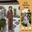 Bộ đi chùa cổ tròn lụa nhuyễn dài tay Pháp phục đi lễ túi hai bên vải mềm mịn mặc tu tập