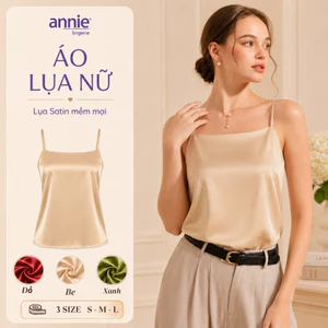 Áo Hai Dây Lụa Satin annie Cổ Ngang 6047 Mặc Trong Vest Sang Chảnh, Mềm Mịn Thoáng Mát Dễ Phối Đồ