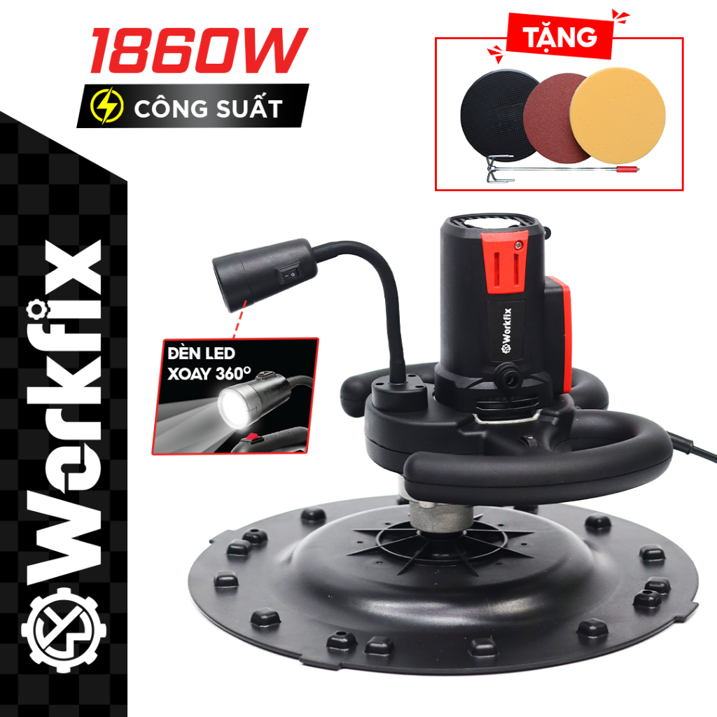 Máy Xoa Vữa Workfix WF-CP1860W 1860W – Máy Xoa Tường Điện Công Suất Lớn, Đèn LED 360°, 6 Cấp Tốc Độ