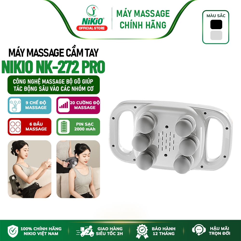 Máy Massage Cầm Tay 6 Đầu, Máy mát xa toàn thân NK-272 Pro - 9 chế độ, 20 cường độ