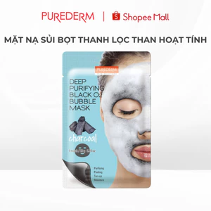 Mặt Nạ Sủi Bọt Purederm Than Hoạt Tính Thanh Lọc Da, Giảm Mụn Đầu Đen, Sáng Da Cho Da Hỗn Hợp
