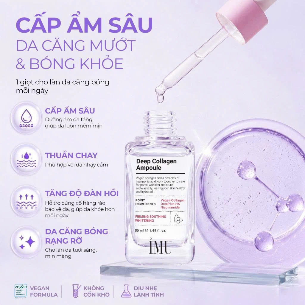 Tinh Chất Serum Phục Hồi IMU Deep Collagen Ampoule Cấp Ẩm Sâu Đa Tầng & Phục Hồi Da Tổn Thương 50ml