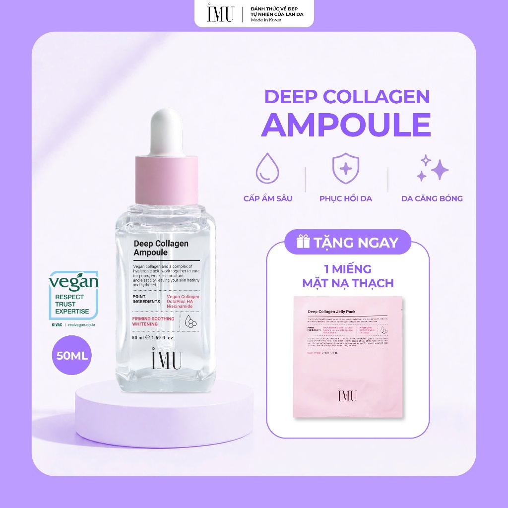 Tinh Chất Serum Phục Hồi IMU Deep Collagen Ampoule Cấp Ẩm Sâu Đa Tầng & Phục Hồi Da Tổn Thương 50ml