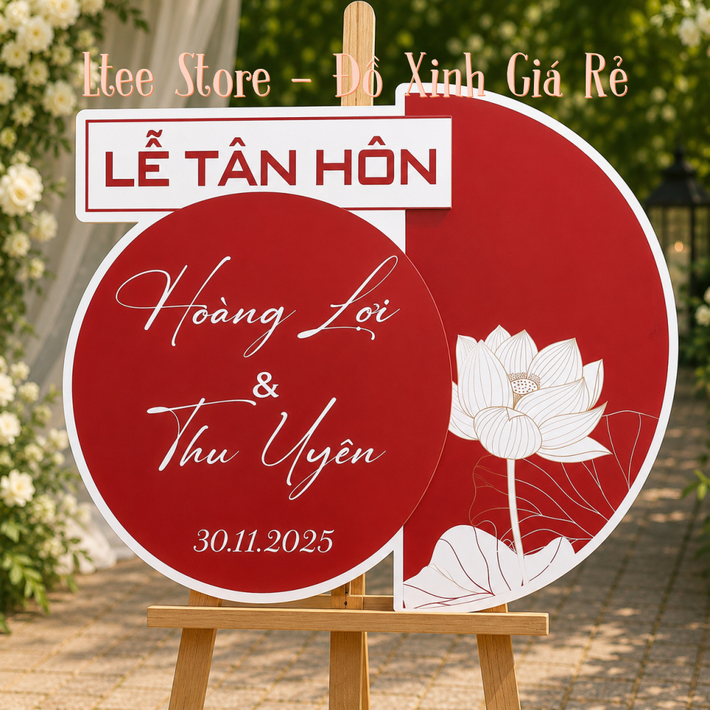 Bảng Welcome Đám Cưới Lễ Vu Quy In Tên Theo Yêu Cầu Cao Cấp