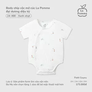 Body chip cộc tay La Pomme - Bé trai/gái dưới 12kg- chất liệu Petit Soyeu, họa tiết xinh xắn, thoáng mát, mềm mịn 0M- 9M