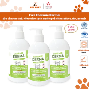 Sữa tắm cho chó Five- Charmie hỗ trợ làm sạch da lông và kiểm soát ve rận bọ chét (chai 280ml)