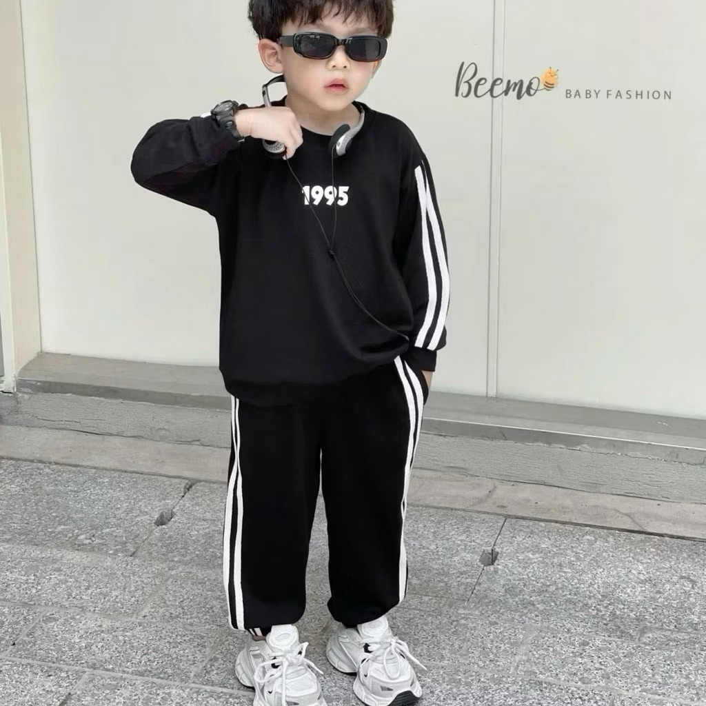 Bộ bé trai dài tay Beemo thu đông size 80-130 (9-24kg) chất cotton mềm mại, đồ bộ trẻ em mùa lạnh