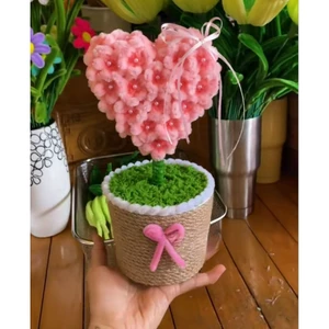 Chậu Hoa Trái Tim Kẽm Nhung Quà Tặng Người Thương