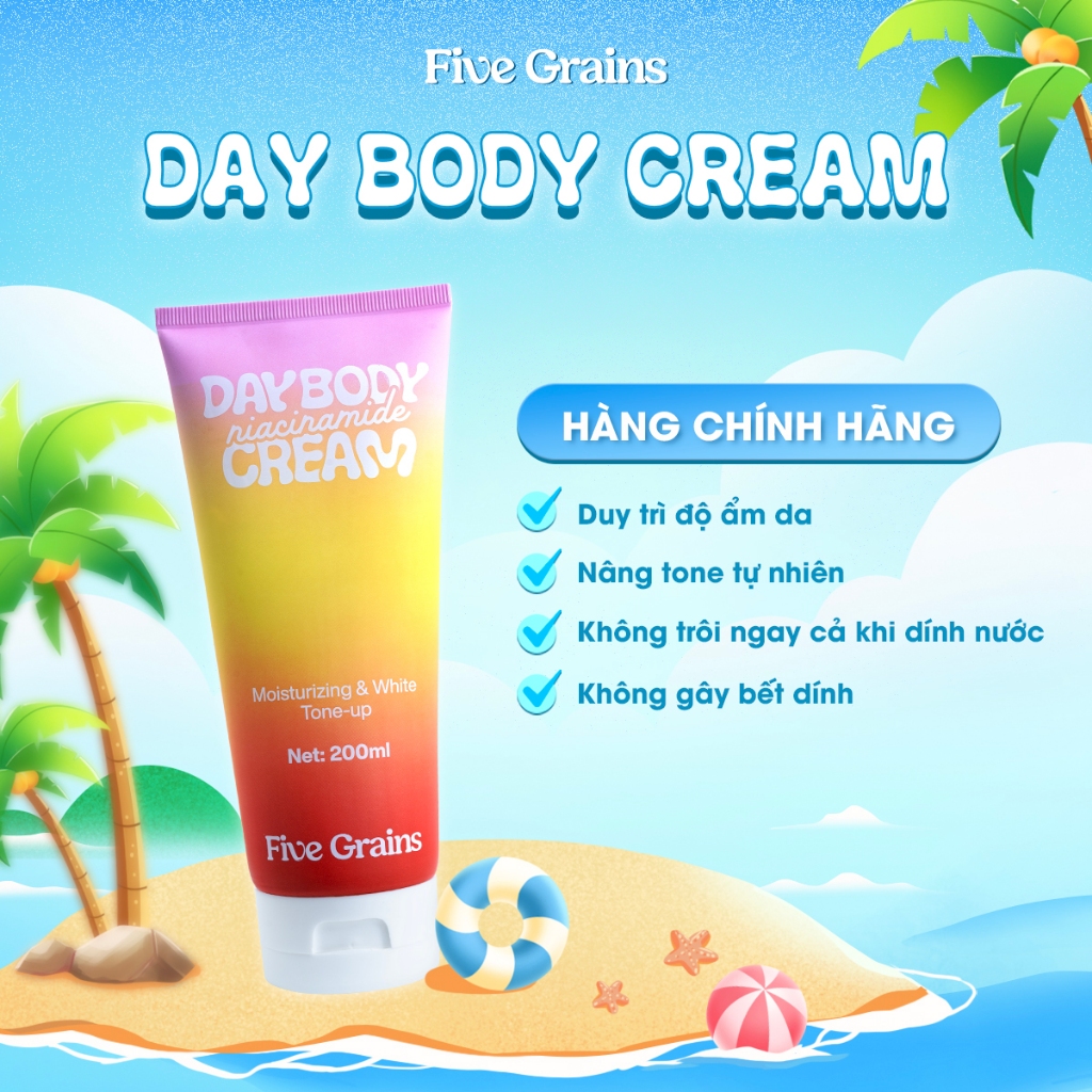 Kem dưỡng Cao cấp Five Grains trắng da Niacinamide, Alpha-Arbutin nâng tone ban ngày 200ML