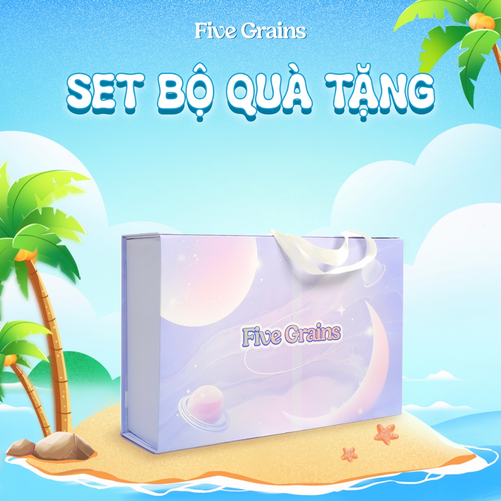 Set quà yêu thương Five Grains (sữa tắm/kem dưỡng/xịt chống nắng/tẩy tế bào chết)