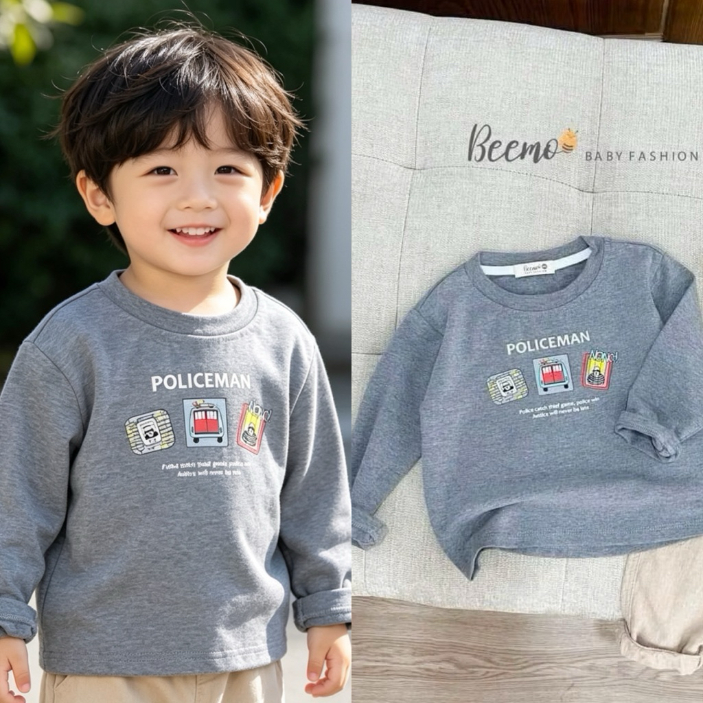 Áo thun dài tay Beemo Bernie cho bé trai size 80-130 (9-24kg) 22196A1 C5540 22A129 21A056