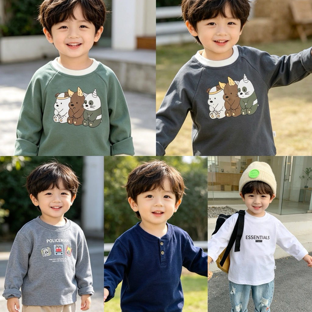 Áo thun dài tay Beemo Bernie cho bé trai size 80-130 (9-24kg) 22196A1 C5540 22A129 21A056