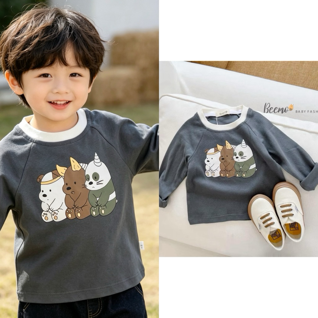 Áo thun dài tay Beemo Bernie cho bé trai size 80-130 (9-24kg) 22196A1 C5540 22A129 21A056