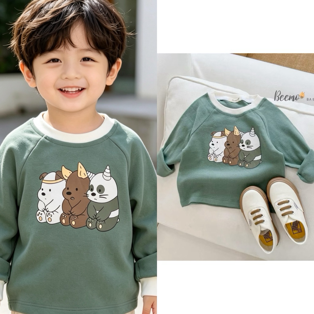 Áo thun dài tay Beemo Bernie cho bé trai size 80-130 (9-24kg) 22196A1 C5540 22A129 21A056