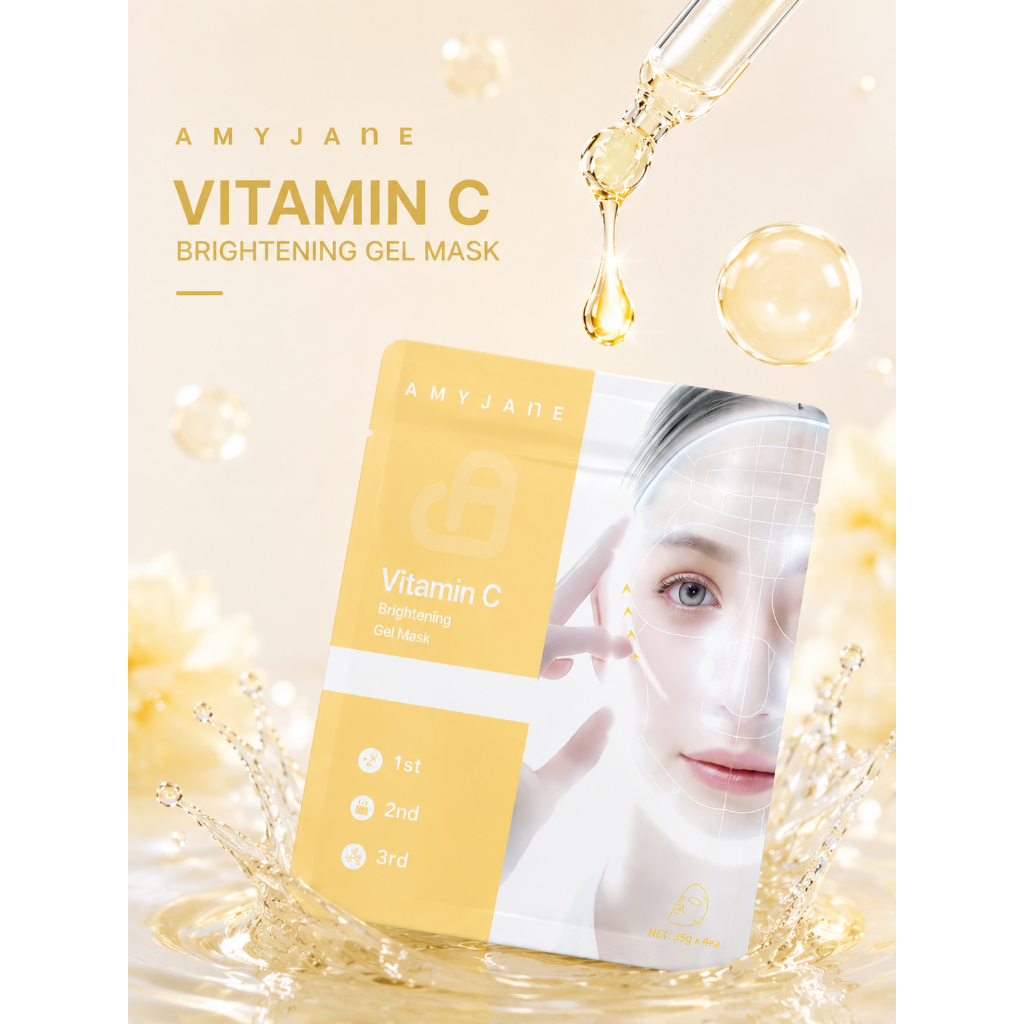 AMYJANE Mặt Nạ Thạch Vitamin C Brightening Cấp Ẩm Hỗ Trợ Làm Đều Màu Da Giúp Sáng Khỏe 35grx4