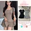Set Thun Tăm Liền Quần Bảo Hộ Cổ U Khuy Ngực - Váy Ngắn Xòe Xếp Ly Ôm Body Thể Thao Năng Động