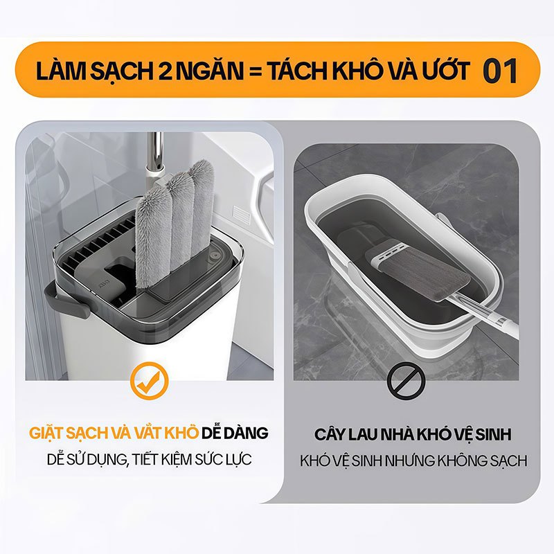 Bông Lau Nhà Thay Thế KITIMOP SUPER CLEAN SC06-1, Dùng Cho Cây Lau Nhà Tách Nước Bẩn KITIMOP SUPER CLEAN SC06
