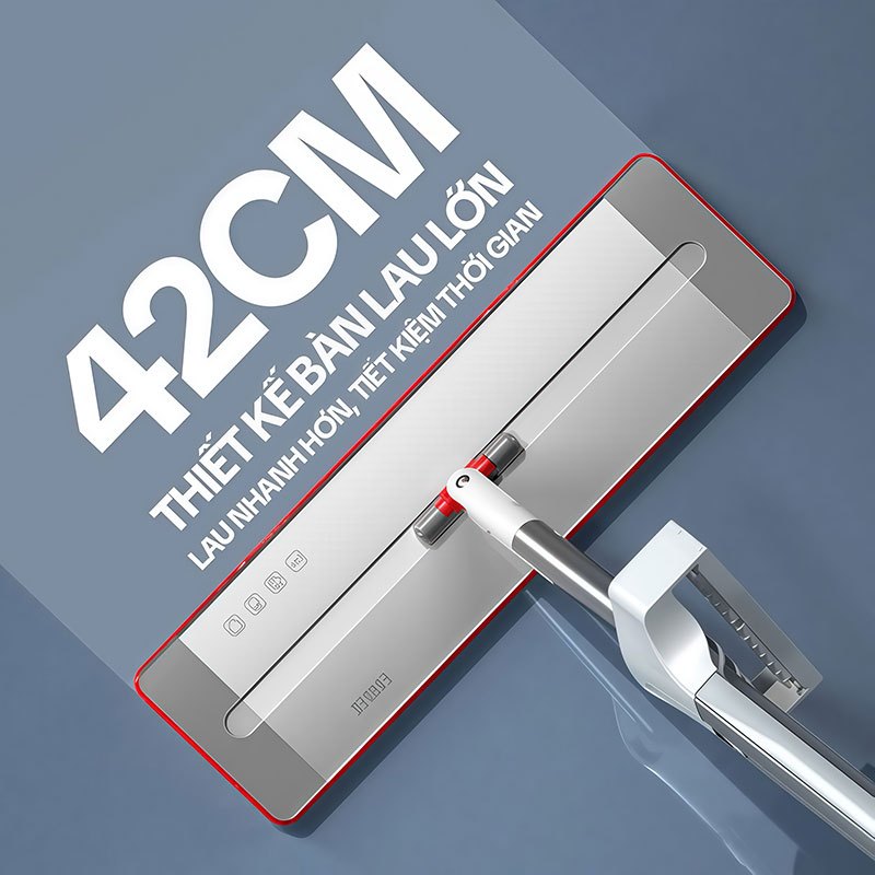 Cây Lau Nhà Tự Vắt OKwife HD-7020, Chổi Lau Nhà Tự Vắt Thông Minh Xoay 360 Độ, 2 Bông Lau
