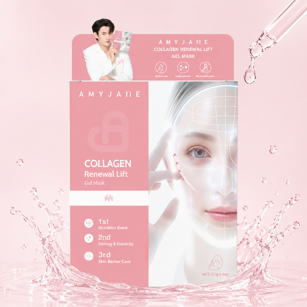 AMYJANE Mặt Nạ Thạch Collagen Renewal Lift 500 Dalton Cấp Ẩm Phục Hồi Da Căng Mịn Săn Chắc 35grx4
