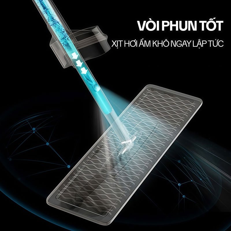 Cây Lau Nhà Phun Sương Tự Vắt OKwife HD-7530, Chổi Lau Nhà Tự Vắt Thông Minh Xoay 360 Độ, 2 Bông Lau