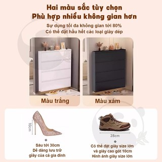 Tủ đựng giày bằng thép lật nghiêng 2-3-4 tầng chống bụi chống nước dung tích lớn tiết kiệm kô gian