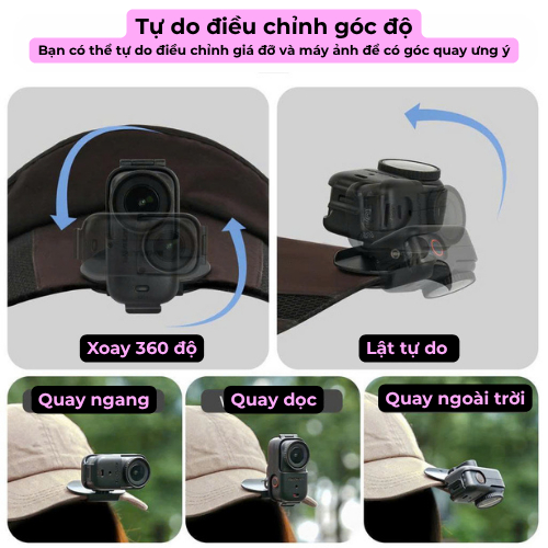 [NSHOP] Kẹp Mũ SunnyLife Thích Hợp Cho Osmo Nano Quay Dọc 360 Độ Góc Nhìn Thứ Nhất POV Thể Thao Mạnh