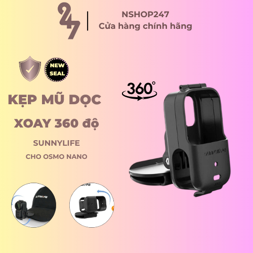 [NSHOP] Kẹp Mũ SunnyLife Thích Hợp Cho Osmo Nano Quay Dọc 360 Độ Góc Nhìn Thứ Nhất POV Thể Thao Mạnh