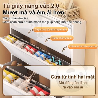 Tủ đựng giày bằng thép lật nghiêng 2-3-4 tầng chống bụi chống nước dung tích lớn tiết kiệm kô gian
