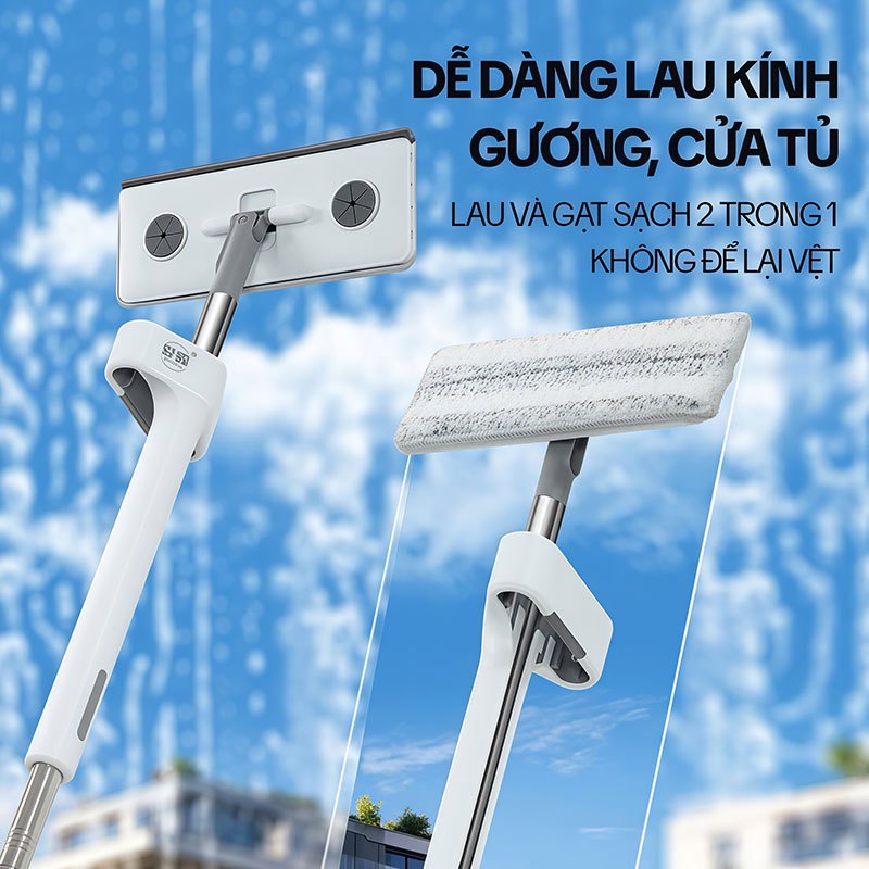 Cây Lau Bếp Mini KITIMOP KTM-20, Cây Lau Bếp Tự Vắt, Cây Lau Mini Cầm Tay Tự Vắt