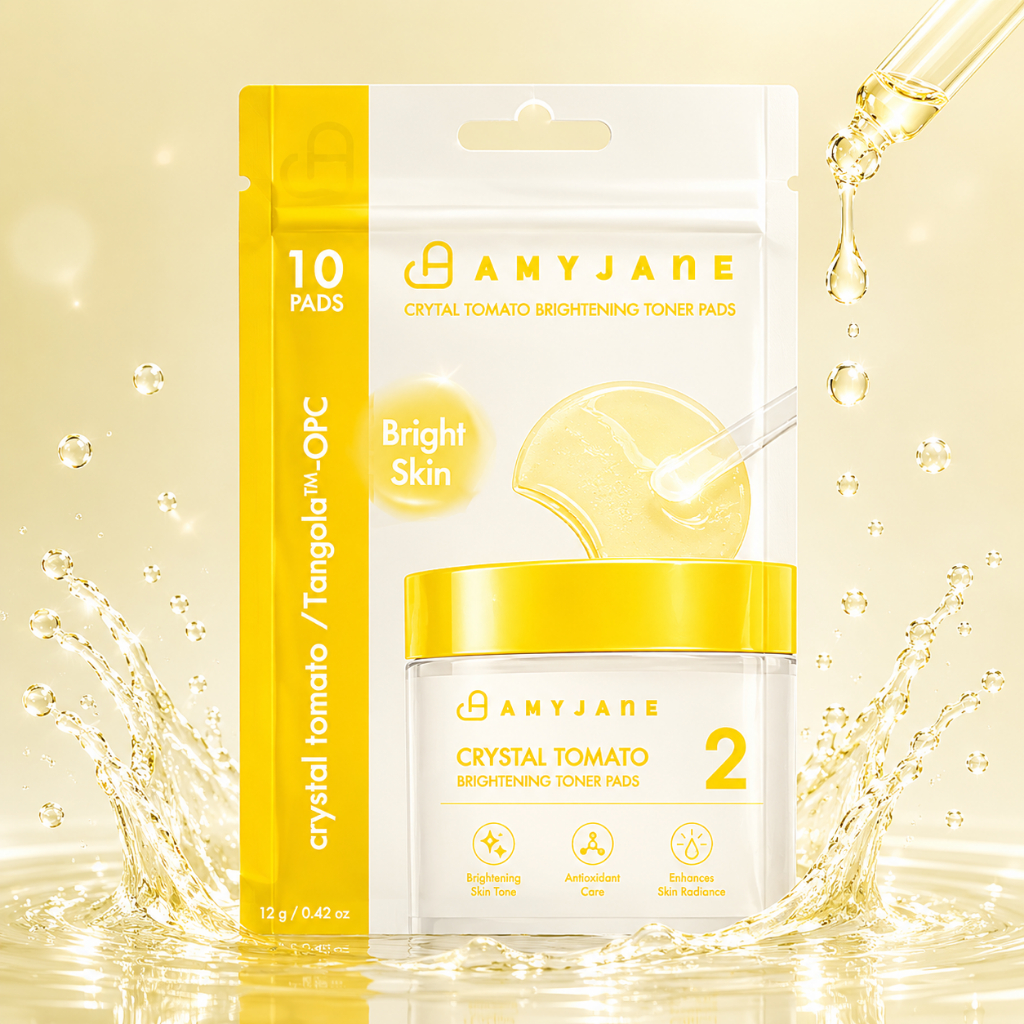 AMYJANE Toner Pad Crystal Tomato Miếng Lau Toner Cấp Ẩm Hỗ Trợ Sáng Da 10/80 Miếng
