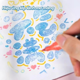 Màu Acrylic Marker – Cho Bé Vẽ Tranh Đẹp, Nhũ Kim Tuyến Đầu Mềm, Hộp 36 Màu Ánh Kim Trang Trí Đồ Dùng​