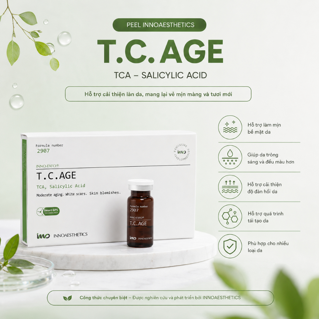 Tinh chất peel da INNOAESTHETICS T.C.AGE cho da sẹ.o, trẻ hóa da 5ml 1 lọ ( Tặng kèm cọ quét hoặc k.i.m)