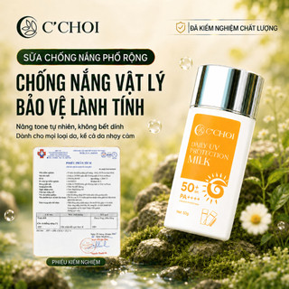 Sữa chống nắng phổ rộng C'CHOI dưỡng da sáng khoẻ - Daily UV Protection Milk SPF 50+, PA ++++