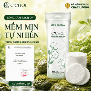 Bông Làm Sạch Da C'Choi Skin Cleansing Cotton - 120 Miếng