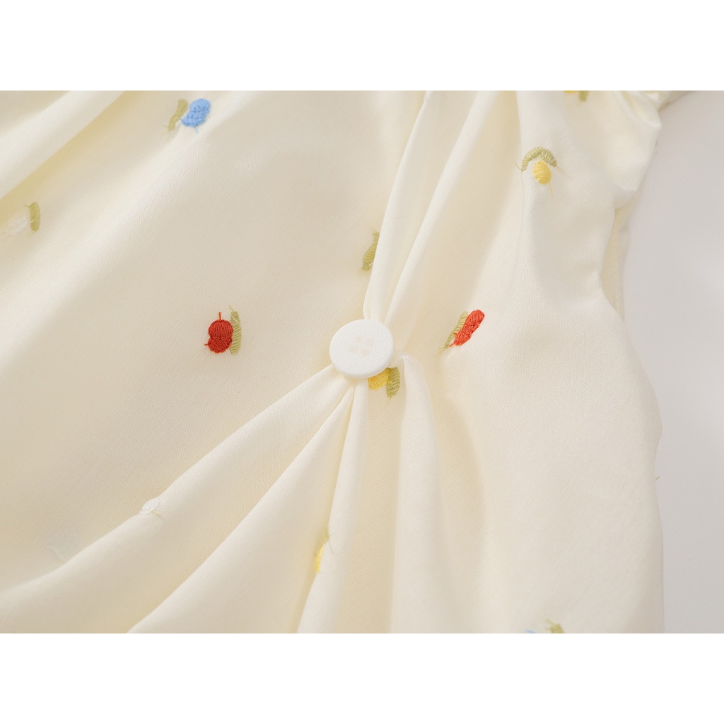 Váy Bí Bé Gái, Váy Cho Bé Gái Thiết Kế Tiểu Thư Họa Tiết Dễ Thương Chất Liệu Cotton Mềm Mại