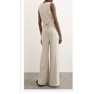 Jumpsuit quần ống rộng Linen _Đồ bay Linen -Áo liền quần Linen dư xịn  Monteau