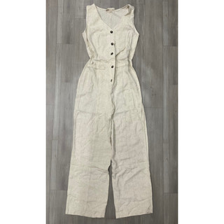 Jumpsuit quần ống rộng Linen _Đồ bay Linen -Áo liền quần Linen dư xịn  Monteau