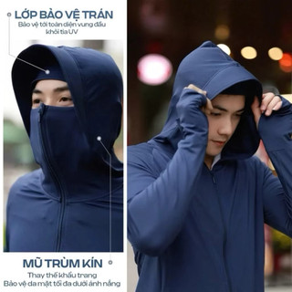 (Hàng 2 lớp-loai 1)Áo chống nắng 2 lớp thông hơi cho cả nam và nữ.Chống nắng tốt,có che trán, chất liệu mềm min,co giãn.
