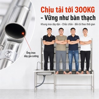 Kệ bếp gas inox Có thể chịu tải trọng 300kg Kệ nhà bếp chống gỉ Kệ để đồ bếp ga bền đẹp