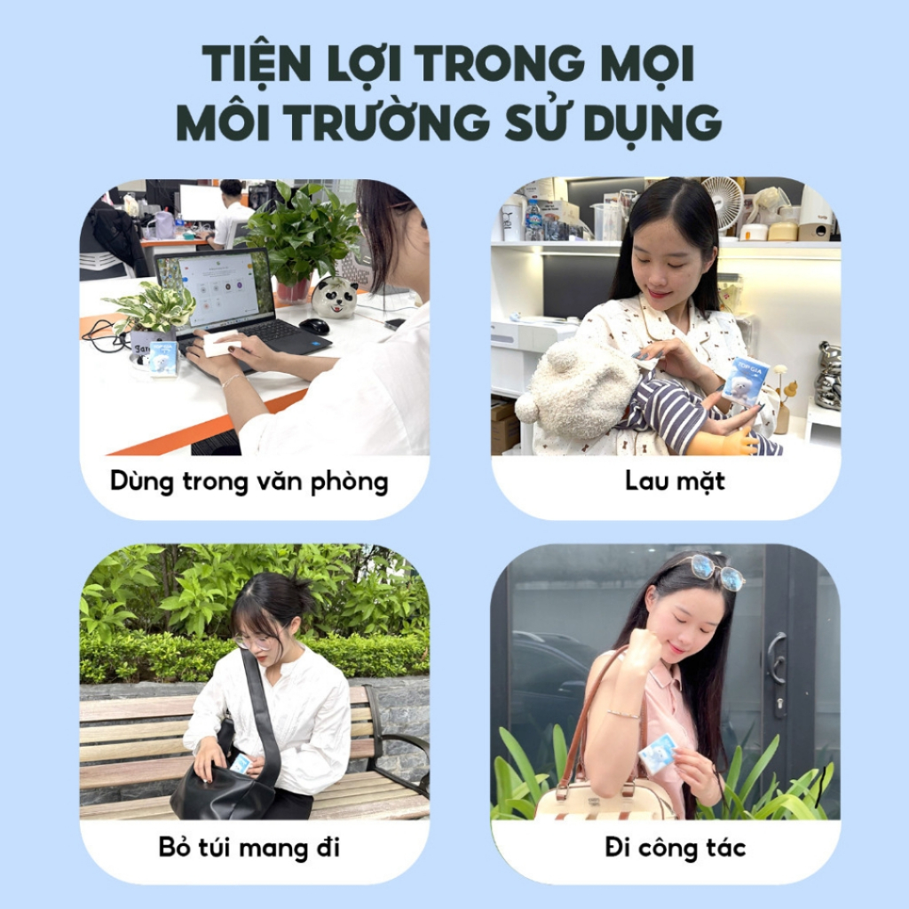 Khăn giấy bỏ túi mini TopGia cao cấp 10 gói 4 lớp dập vân mềm mịn thấm hút tốt an toàn cho da