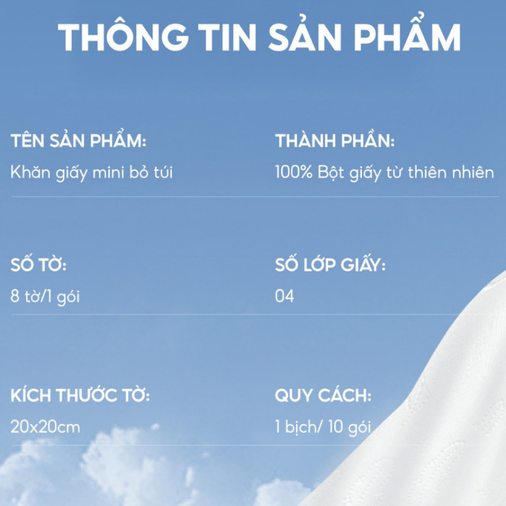 Khăn giấy bỏ túi mini TopGia cao cấp 10 gói 4 lớp dập vân mềm mịn thấm hút tốt an toàn cho da