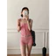 Set Đi Biển Đồ Bơi Nữ Hai Mảnh Kẻ Sọc Tăm Quần Short Cạp Cao Retro Thanh Lịch | KHAO BOUTIQUE